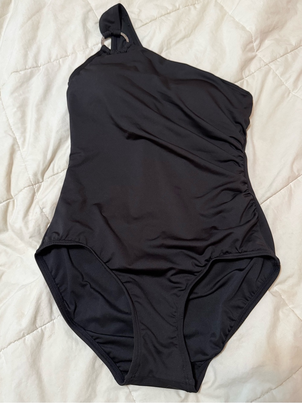 Michael Kors Black One-Piece Swimsuit with Label Detail